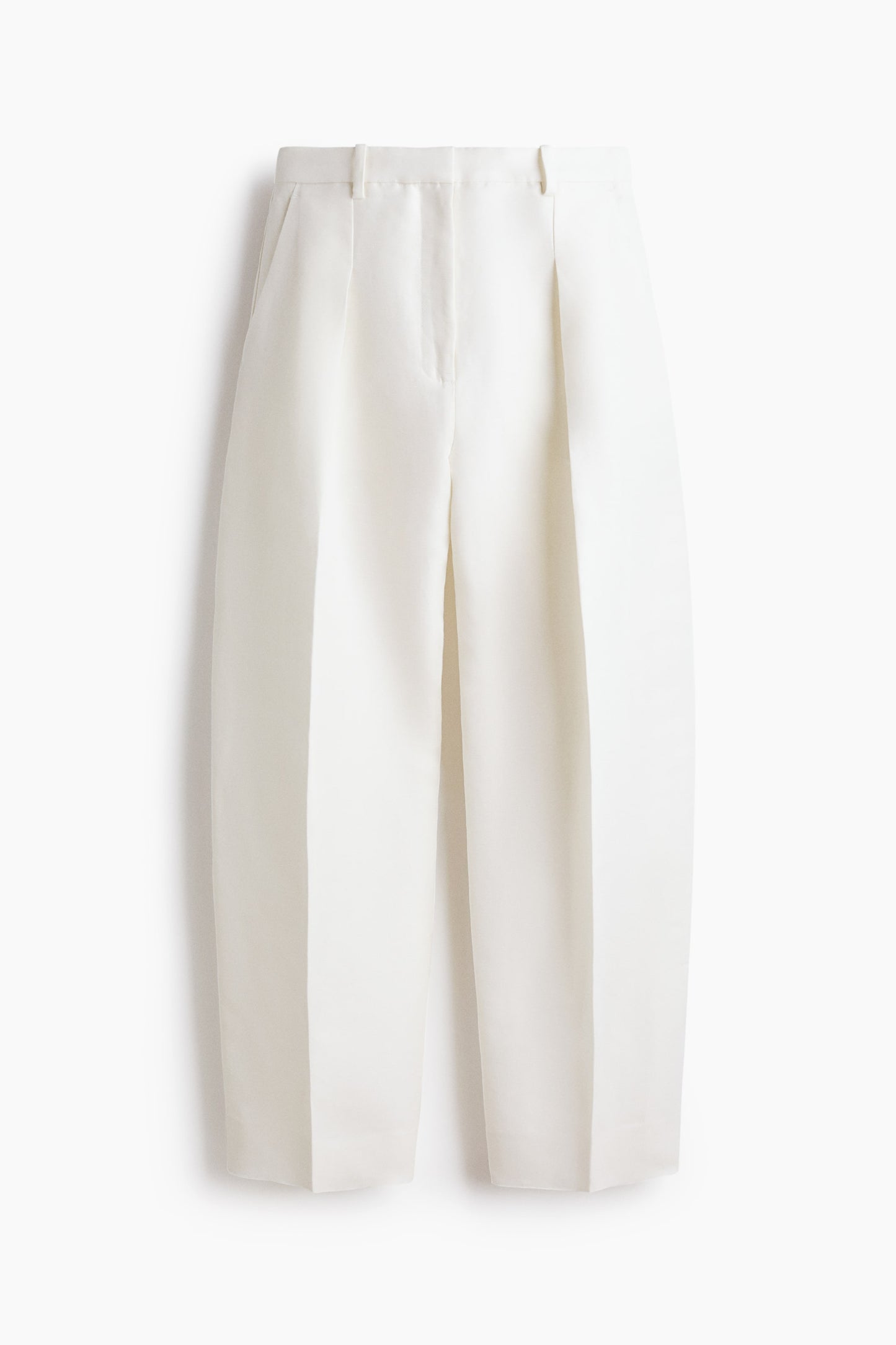 Linen-blend barrel trousers
