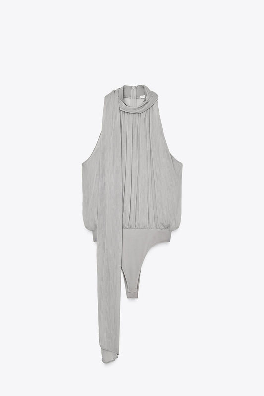 Chiffon Bodysuit with Tie