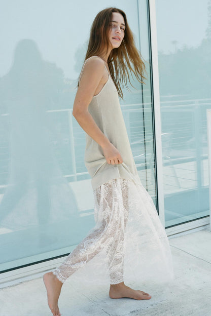 Knit Dress with Combined Lace