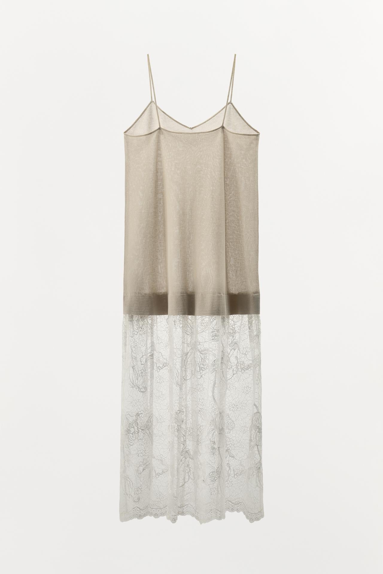 Knit Dress with Combined Lace