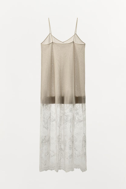 Knit Dress with Combined Lace