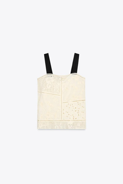 ZW Collection Patchwork Embroidered Top