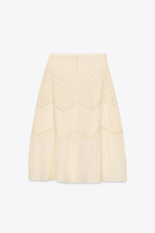 ZW Collection Lace Midi Skirt