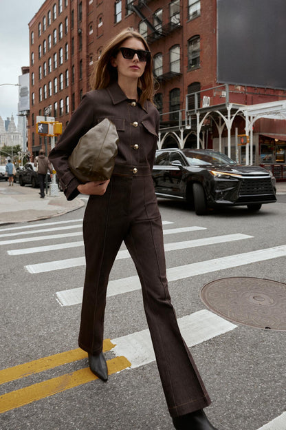 Contrast Stitching Short Jacket