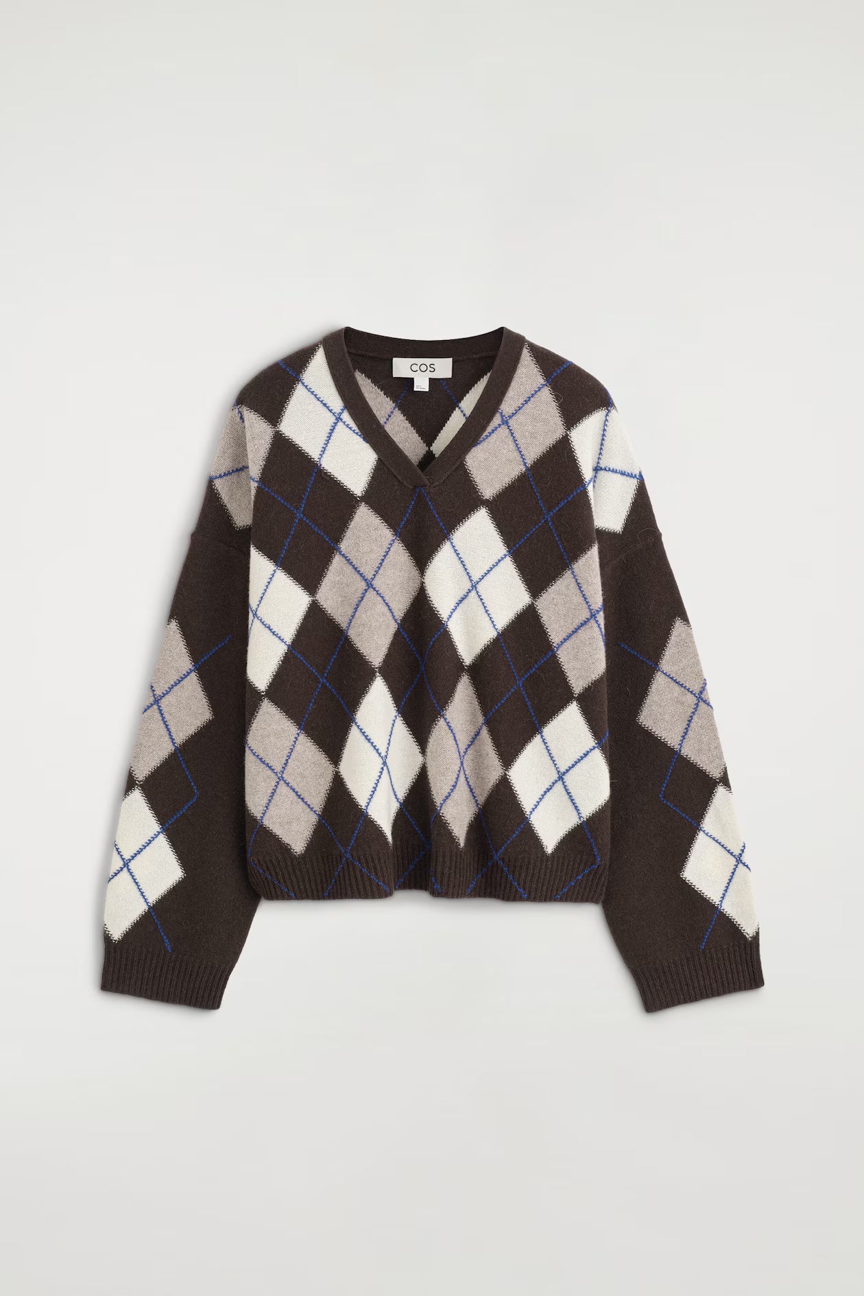 Argyle Wool-Alpaca V-Neck Jumper