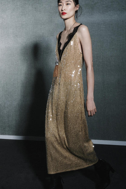 Zw Collection Sequin Lace Dress