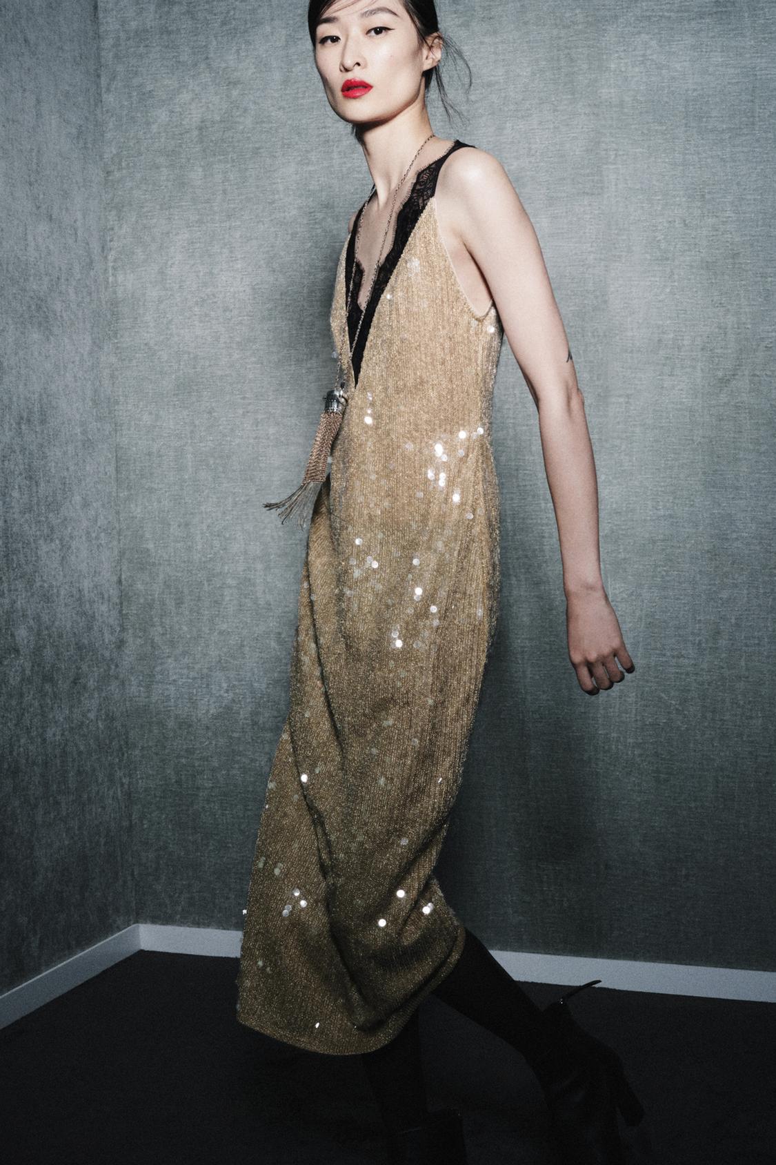 Zw Collection Sequin Lace Dress