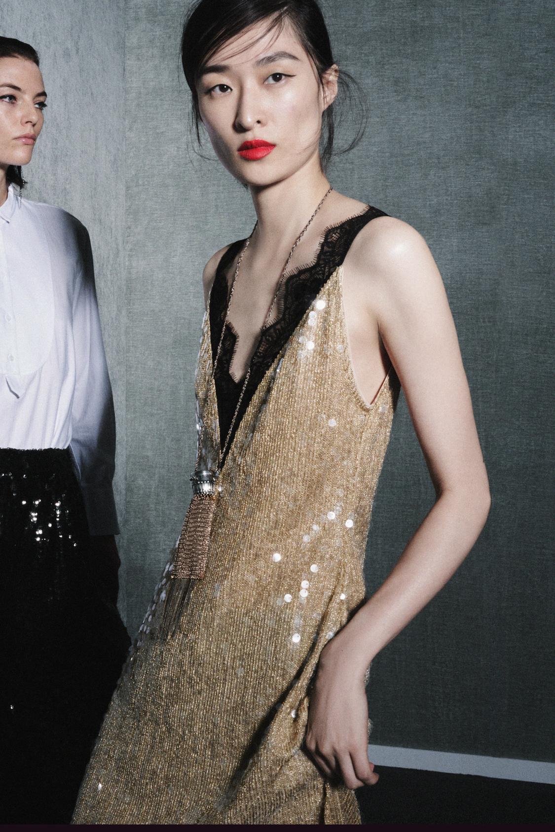 Zw Collection Sequin Lace Dress