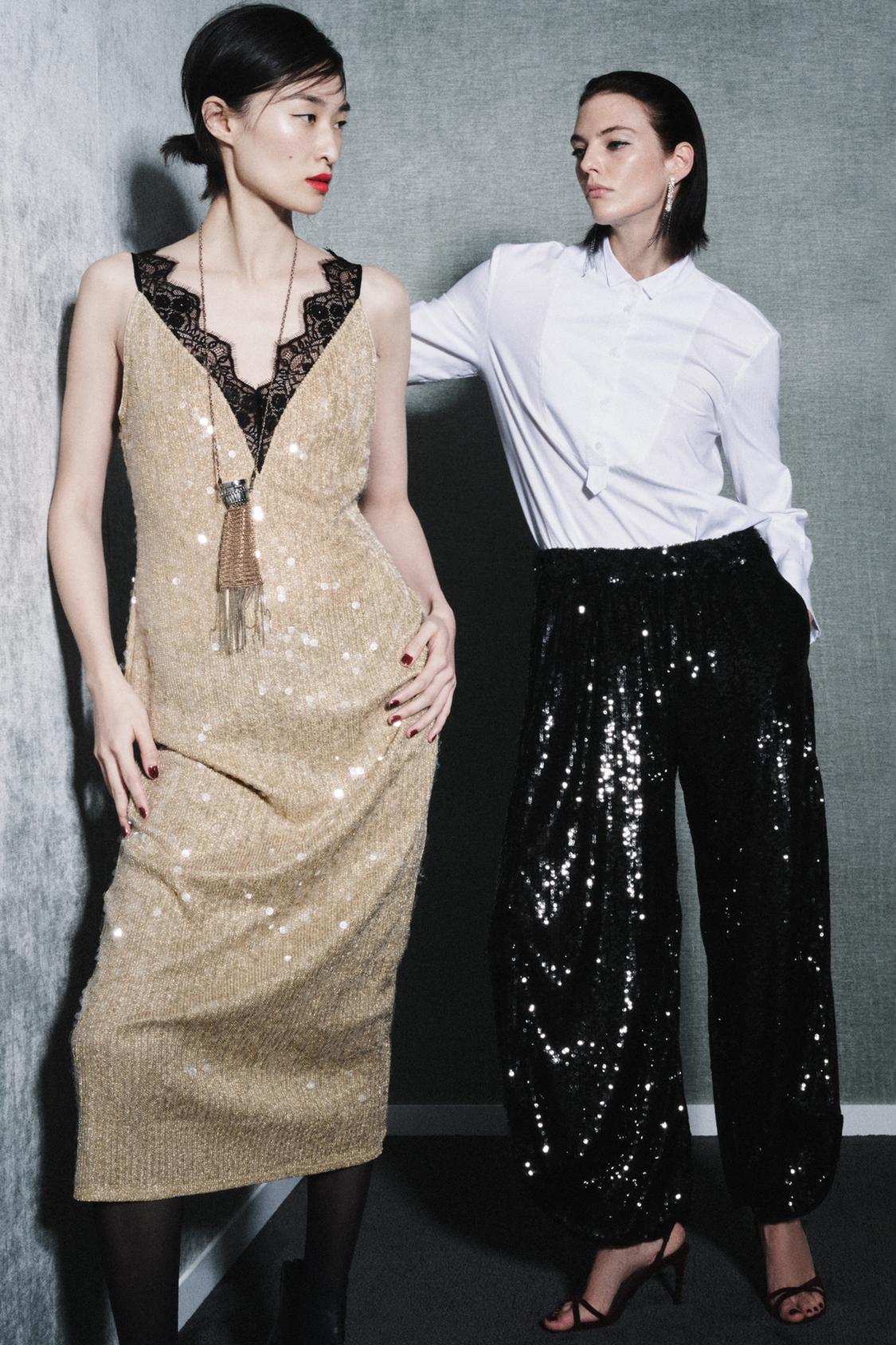 Zw Collection Sequin Lace Dress