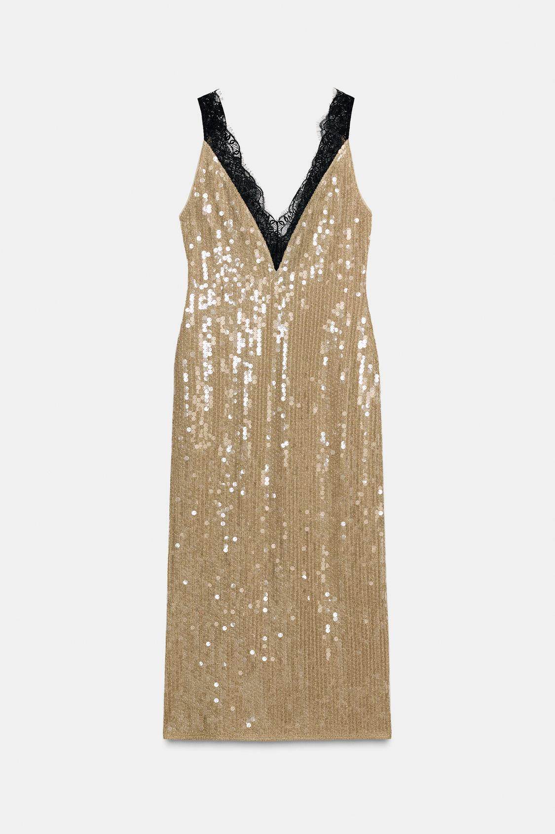 Zw Collection Sequin Lace Dress