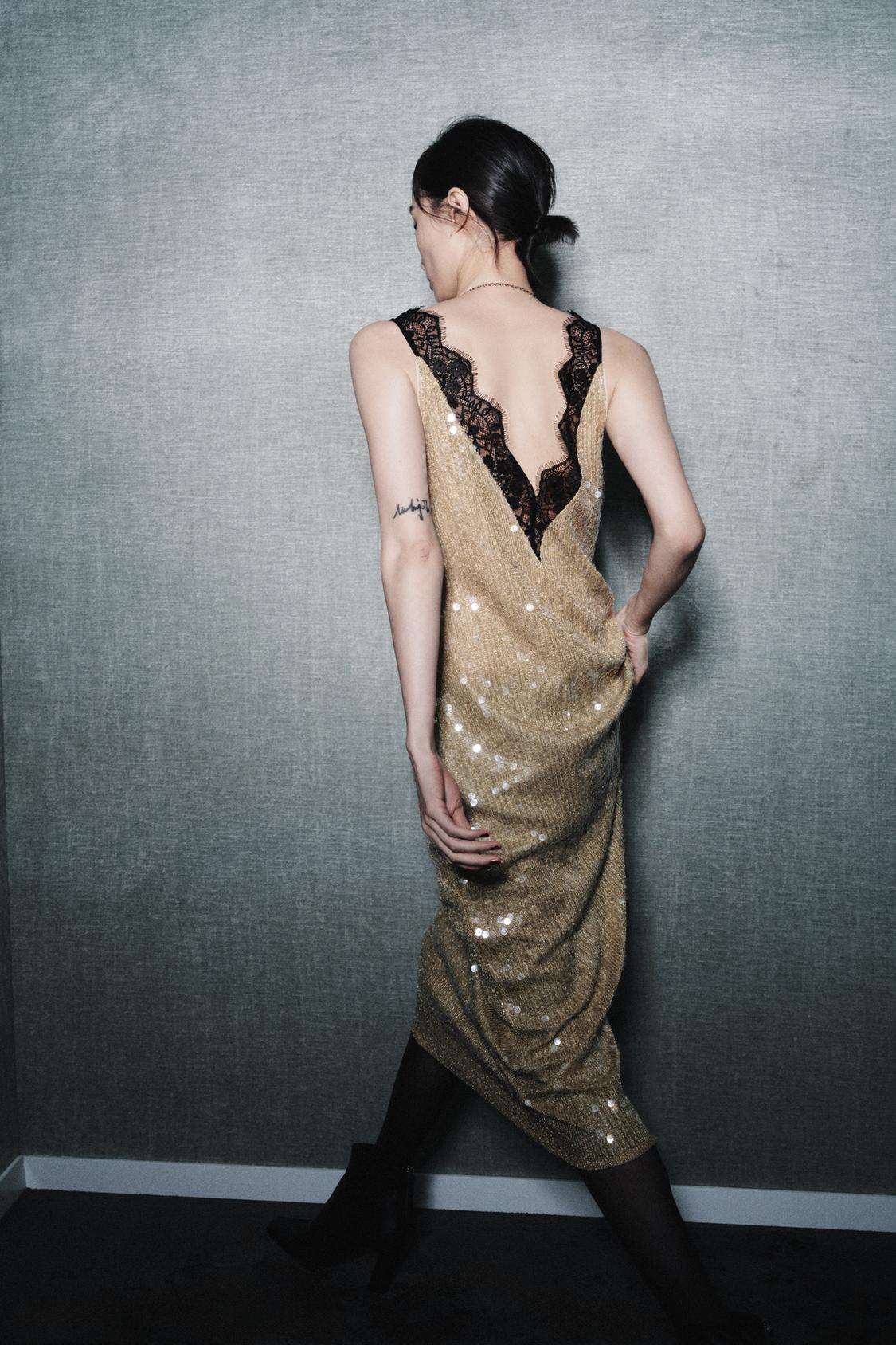 Zw Collection Sequin Lace Dress