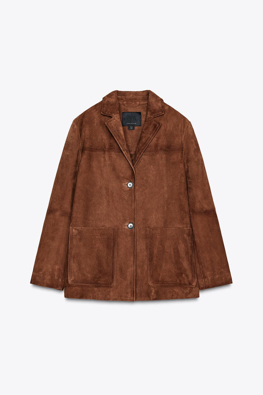 Oversized 100% Suede Blazer ZW Collection Limited Edition