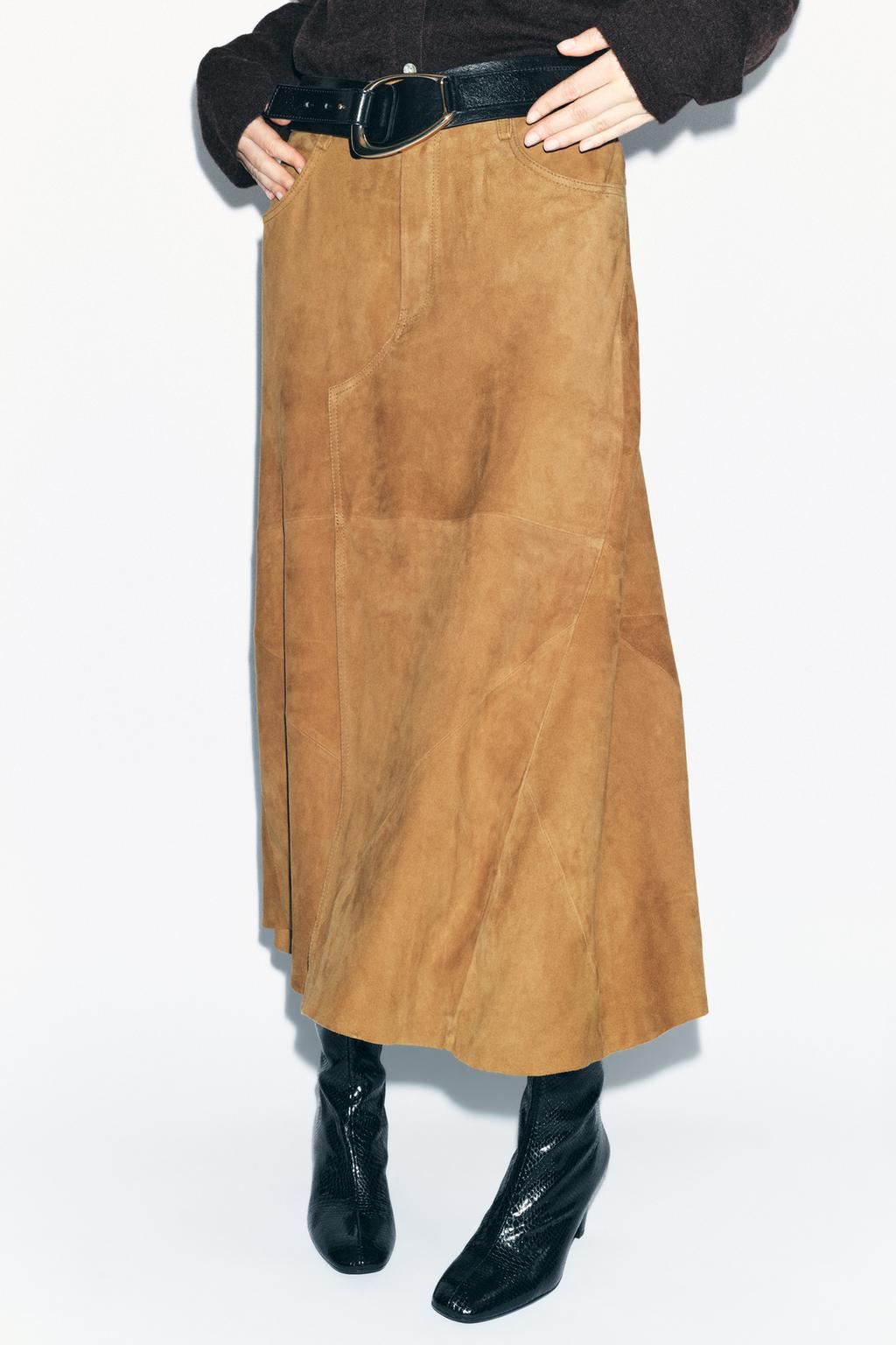 ZW Collection limited edition 100% suede leather skirt