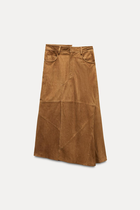 ZW Collection limited edition 100% suede leather skirt