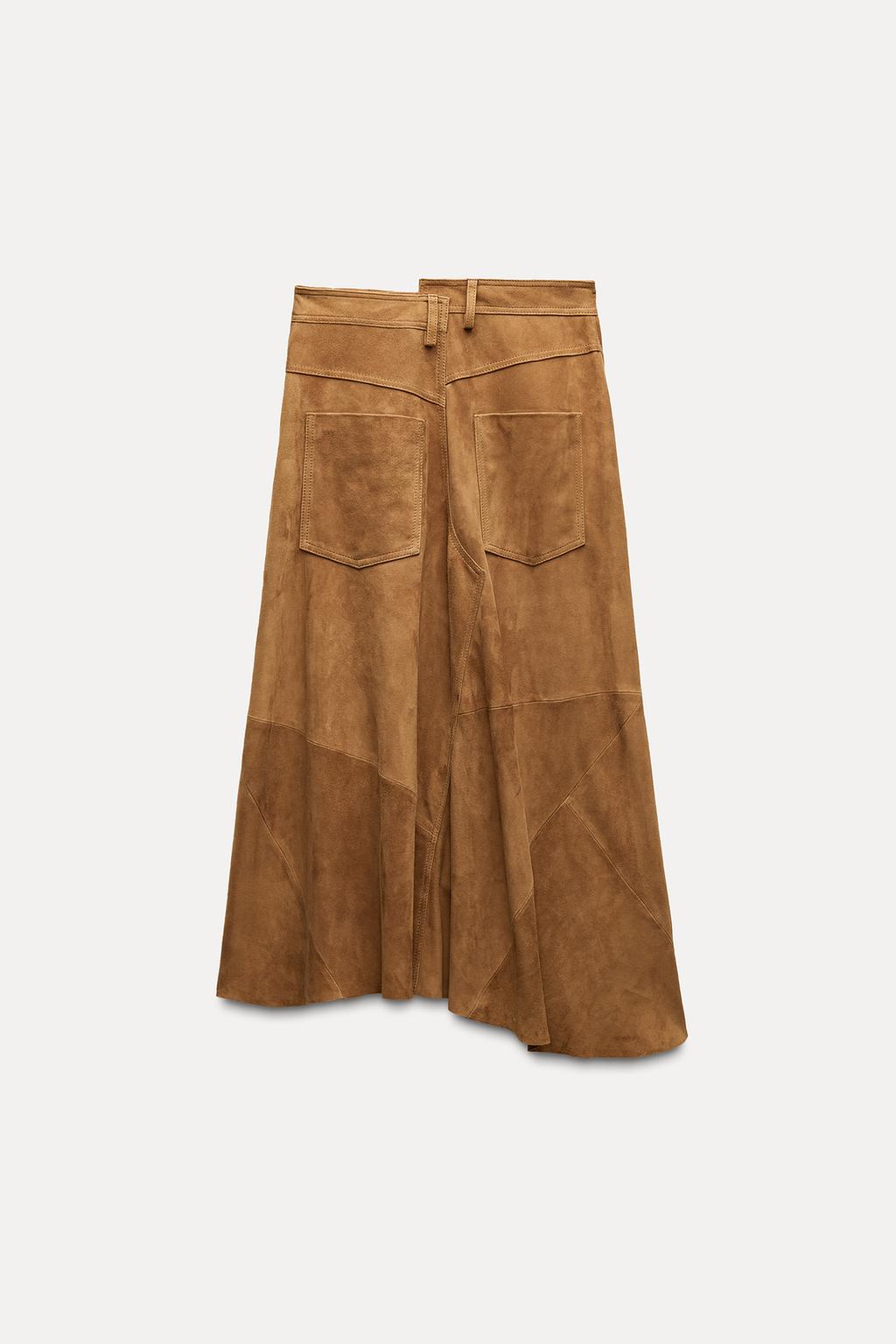 ZW Collection limited edition 100% suede leather skirt