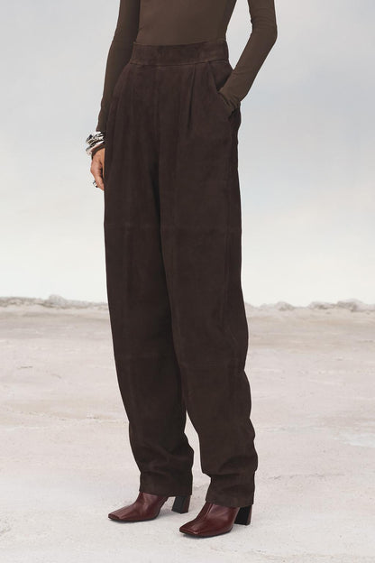 Limited edition suede leather trousers