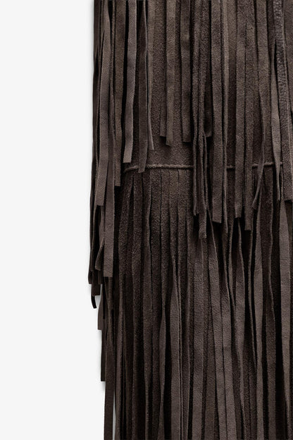 Limited Edition Suede Leather Fringe Dress