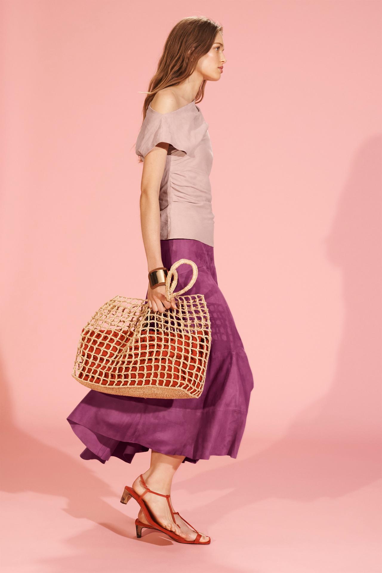 Limited Edition Asymmetric Suede Leather Midi Skirt
