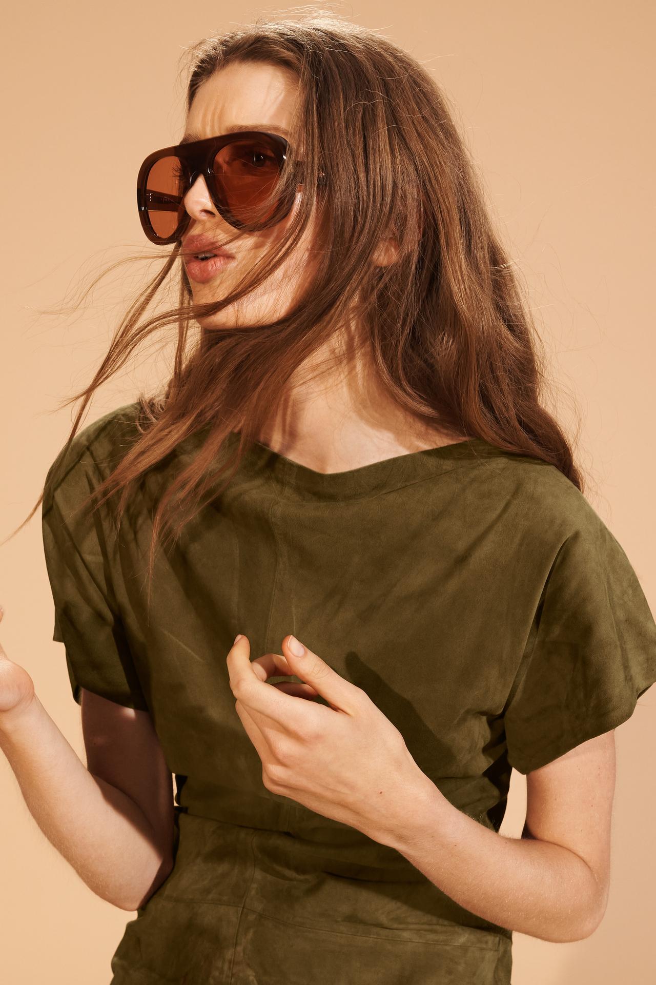 Limited Edition Draped Suede Leather Dress