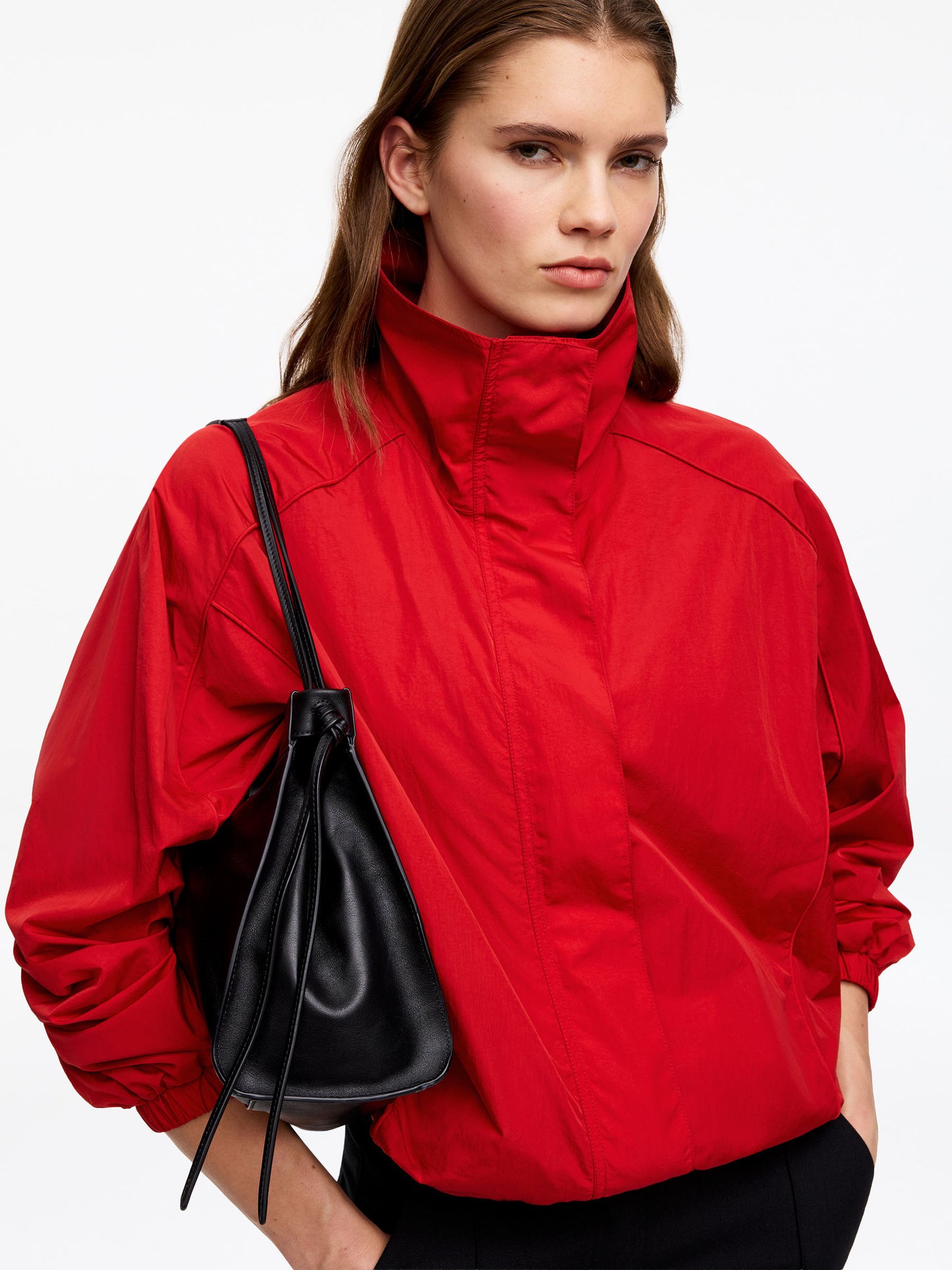 Funnel-Neck Nylon Jacket