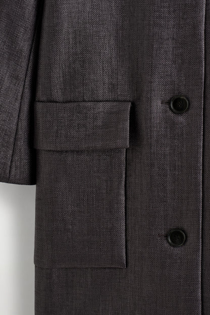 Textured Single-Breasted Coat