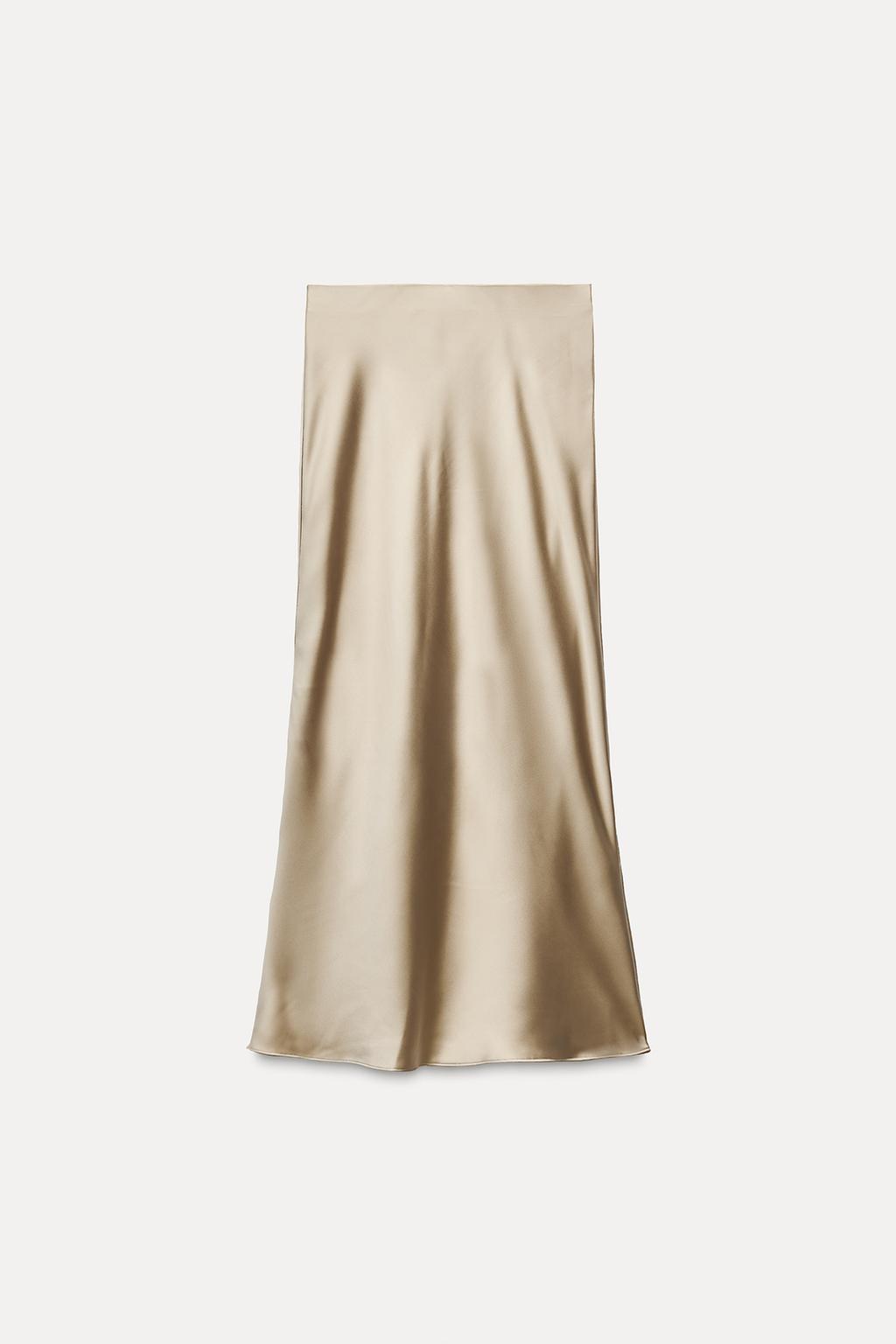 Satin midi skirt