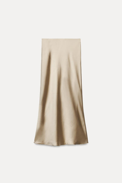 Satin midi skirt