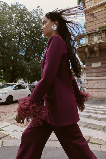 Feather Cuff Blazer