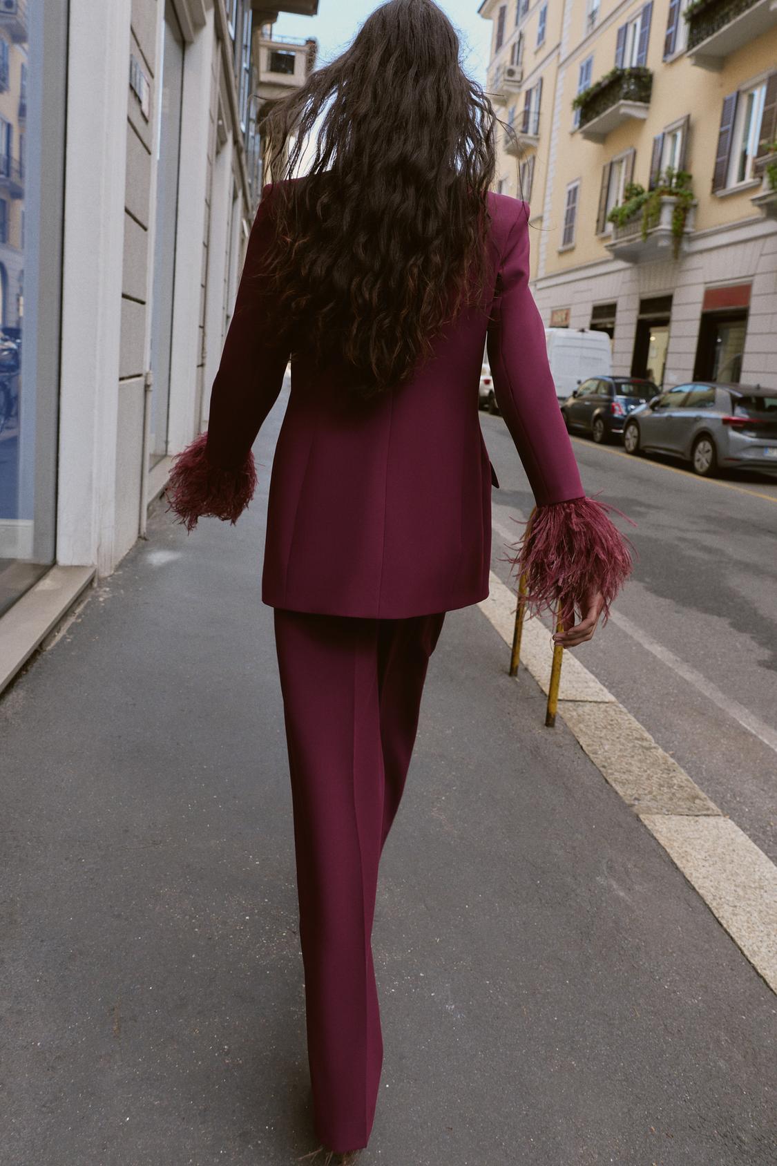 Feather Cuff Blazer