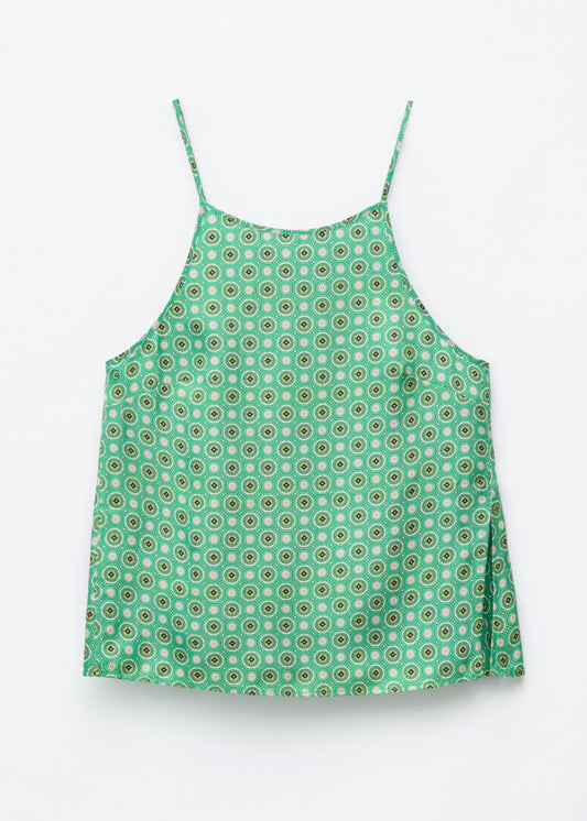 Contrast Binding Silk Top