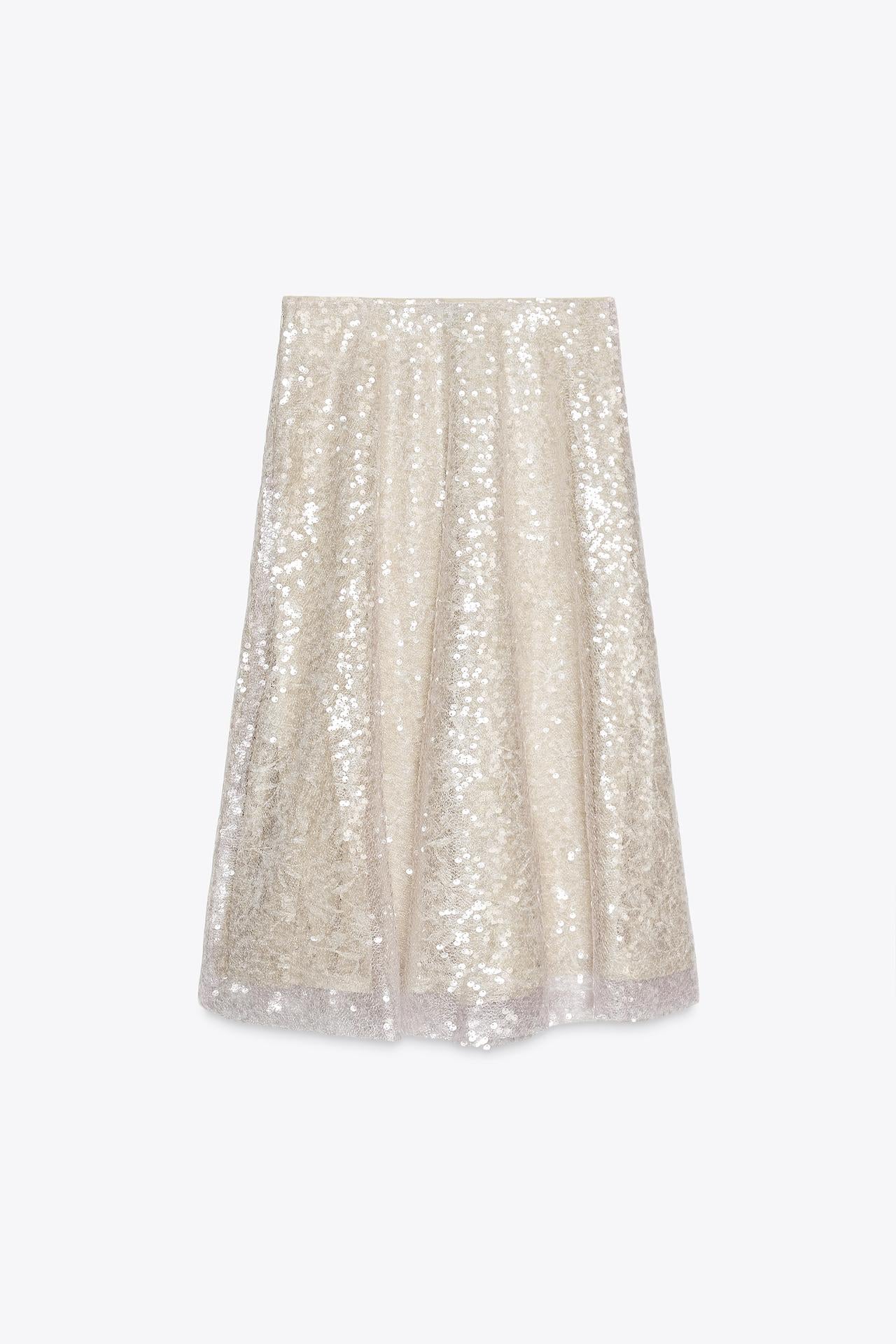 Sequinned Knit Midi Skirt