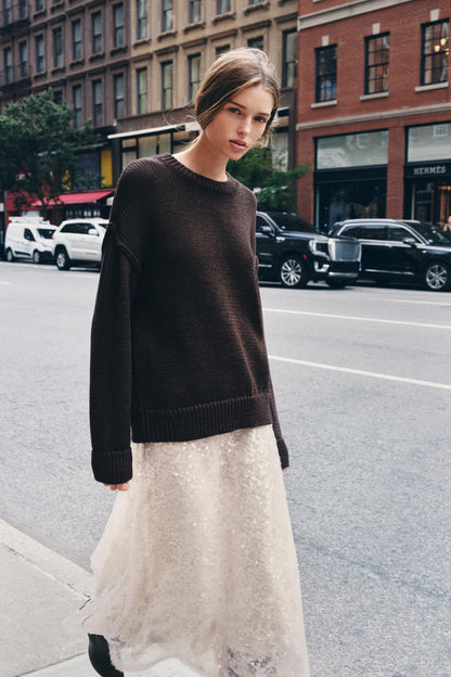 Sequinned Knit Midi Skirt