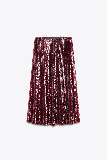 Sequinned midi skirt