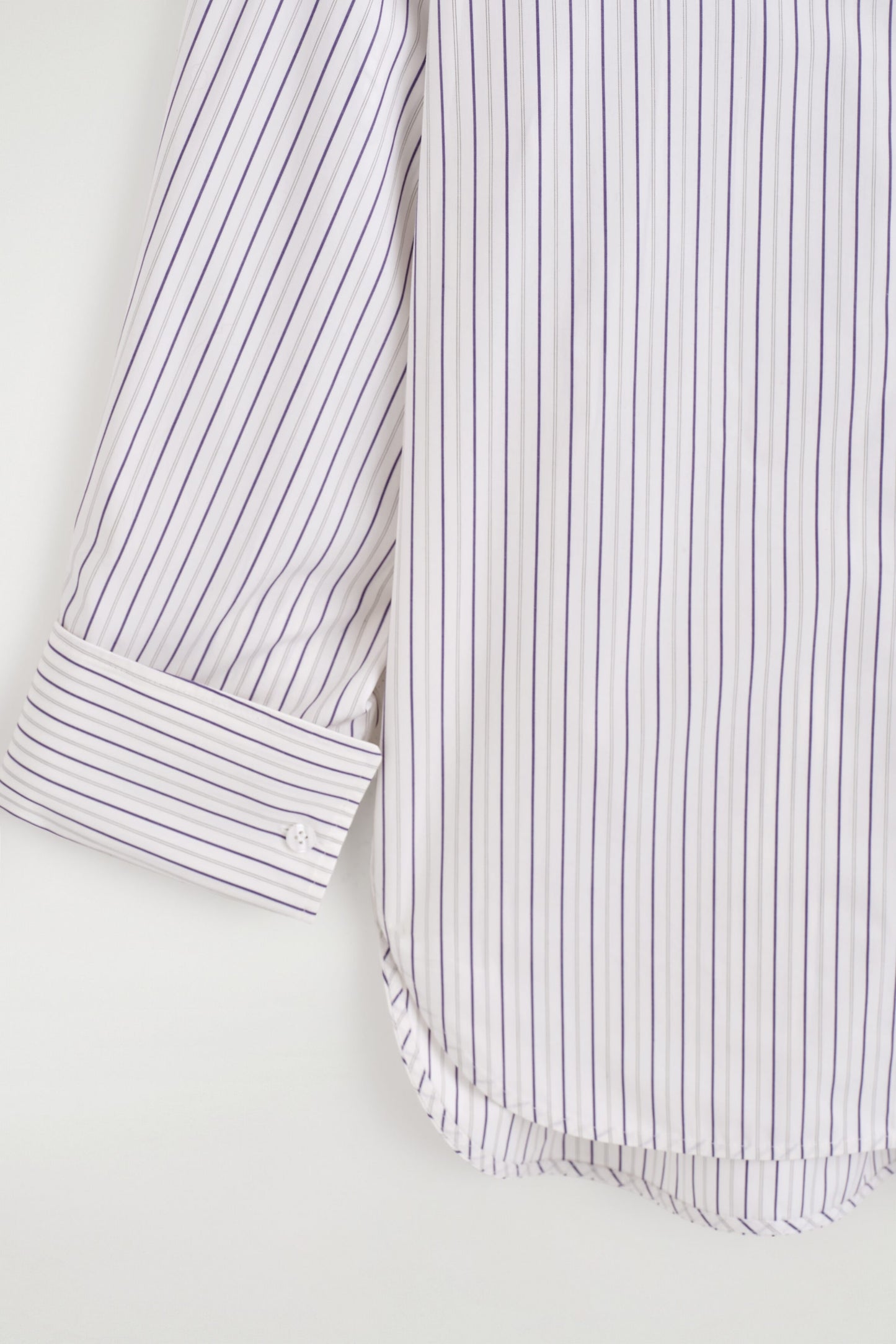 Cutaway-Collar Striped Cotton-Blend Shirt