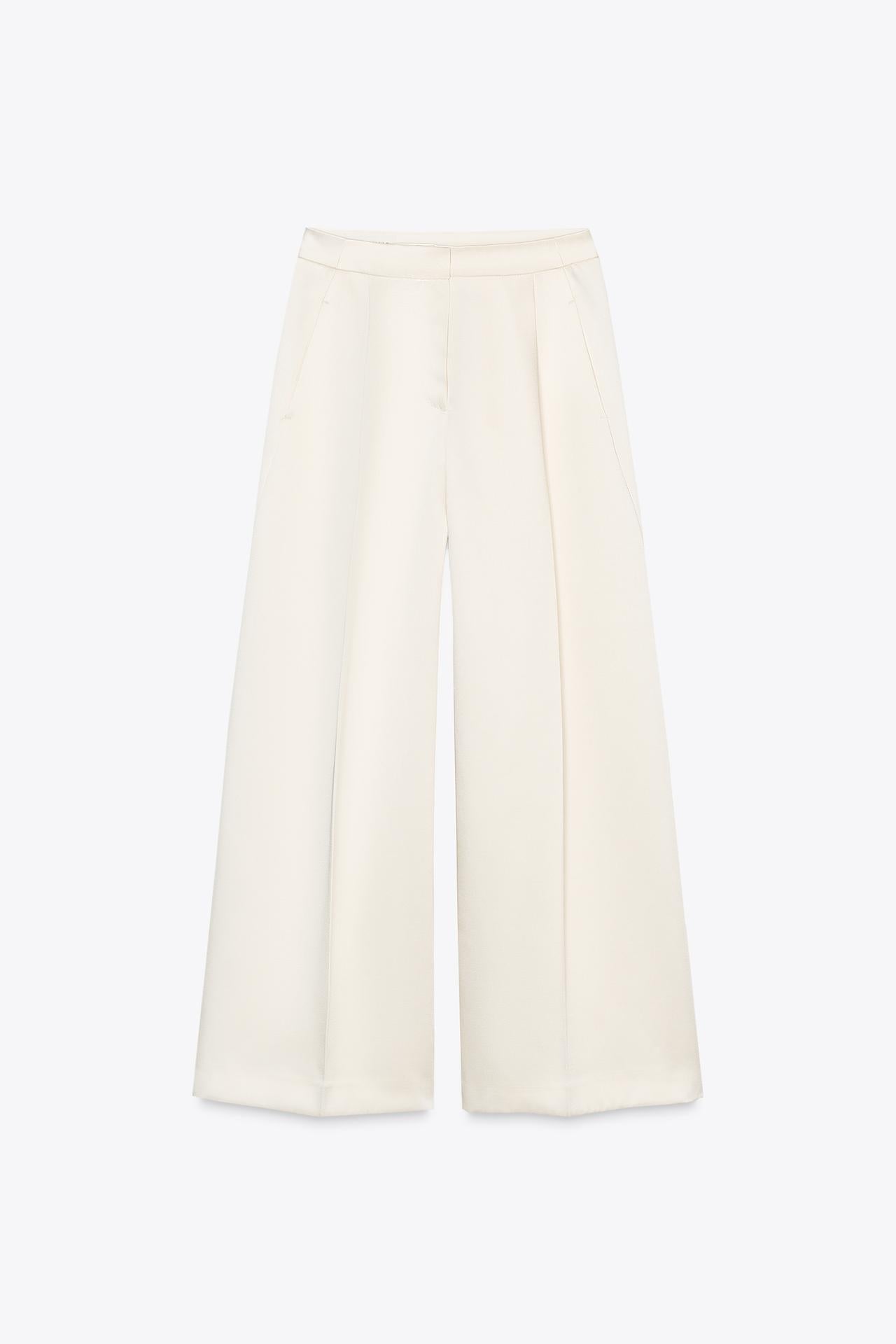 Wide-Leg Satin Trousers