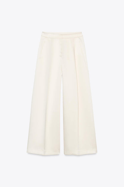Wide-Leg Satin Trousers