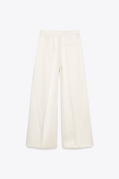 Wide-Leg Satin Trousers