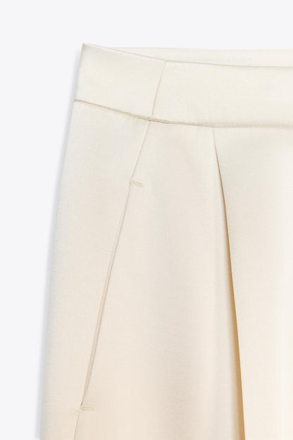 Wide-Leg Satin Trousers