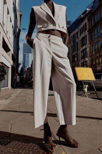 High-Waist Culotte Trousers