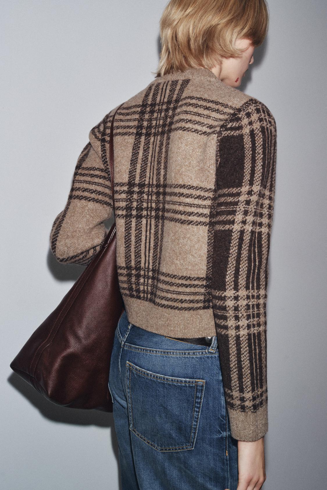 Check Knit Cardigan