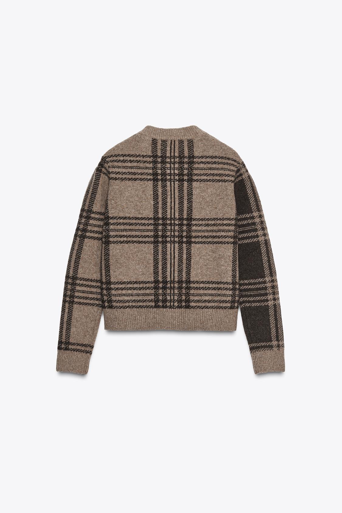 Check Knit Cardigan