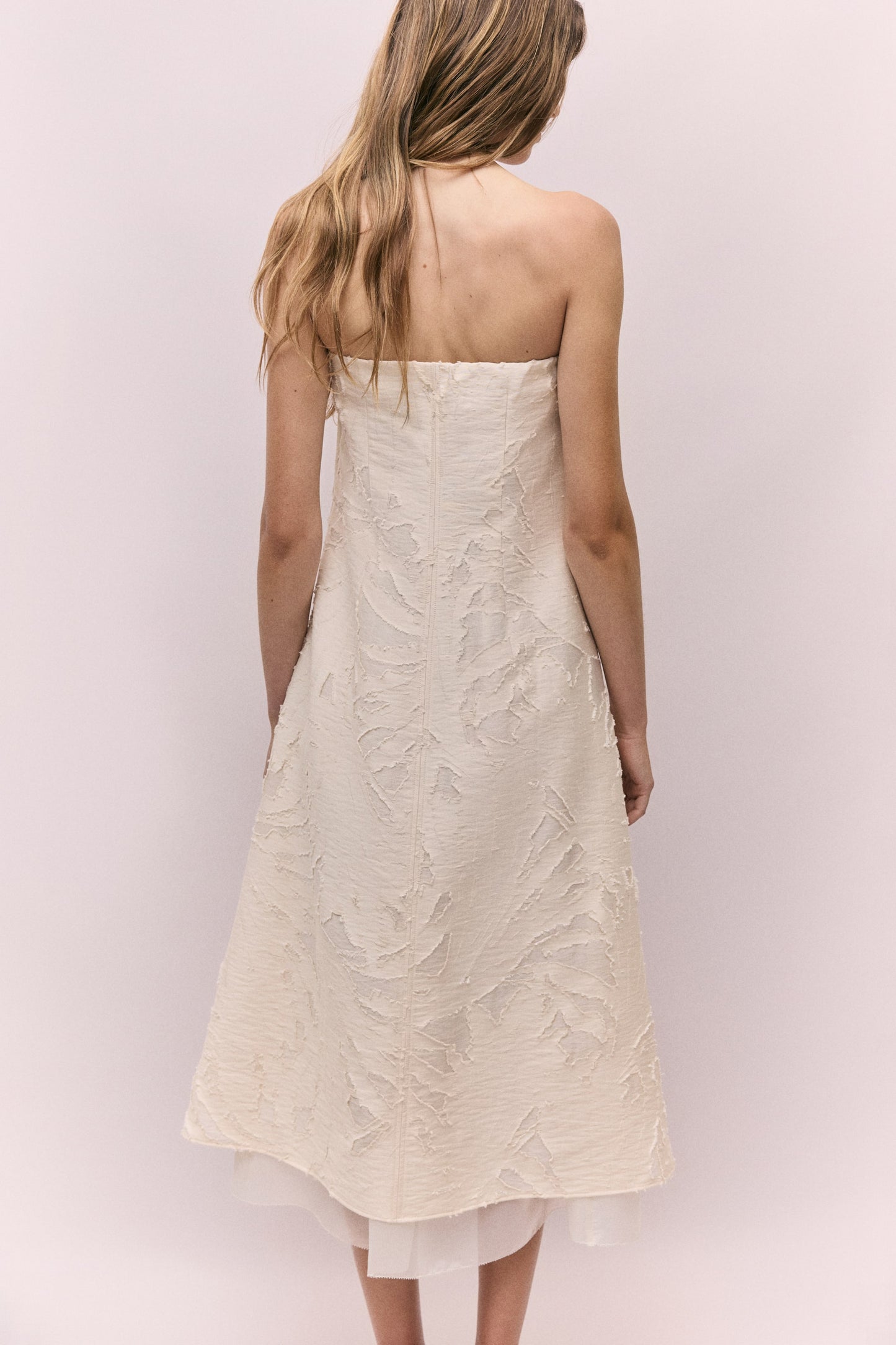Jacquard-weave bandeau dress