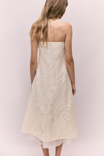 Jacquard-weave bandeau dress