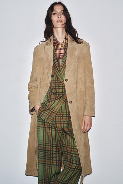 Suede Leather Coat – ZW Collection Limited Edition