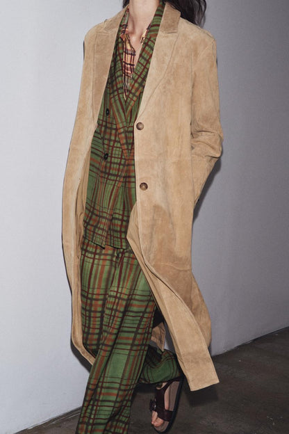 Suede Leather Coat – ZW Collection Limited Edition