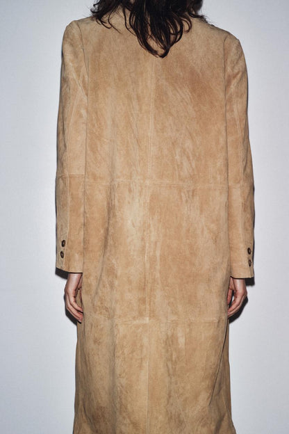 Suede Leather Coat – ZW Collection Limited Edition