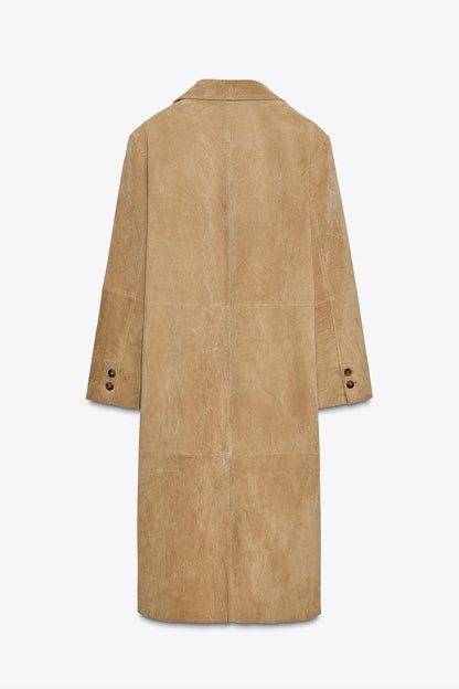 Suede Leather Coat – ZW Collection Limited Edition
