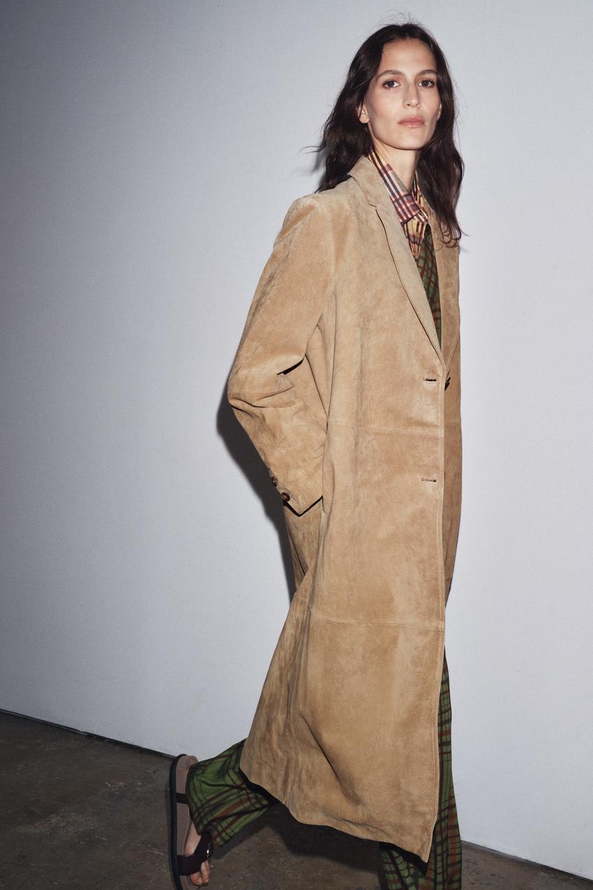 Suede Leather Coat – ZW Collection Limited Edition
