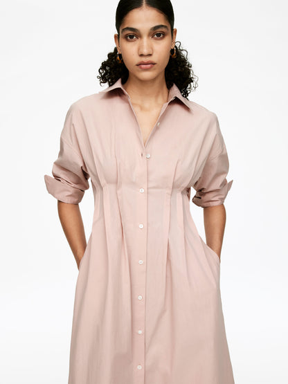 Pleated Shirt Dress