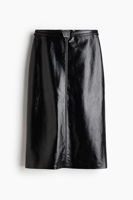Coated pencil skirt